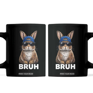 Funny Easter Bruh Bunny Sunglasses Meme Coffee Mug TS11 Black Print Your Wear