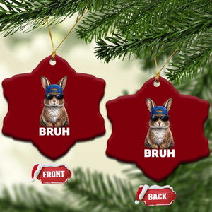 Funny Easter Bruh Bunny Sunglasses Meme Ceramic Ornament TS11 Print Your Wear