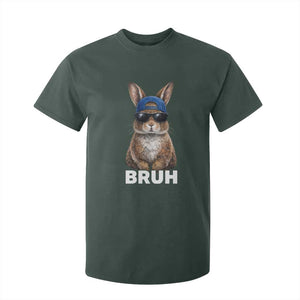 Funny Easter Bruh Bunny Sunglasses Meme T Shirt For Kid TS11 Dark Forest Green Print Your Wear