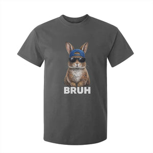 Funny Easter Bruh Bunny Sunglasses Meme T Shirt For Kid TS11 Dark Heather Print Your Wear