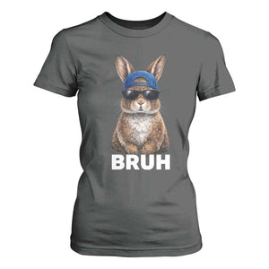 Funny Easter Bruh Bunny Sunglasses Meme T Shirt For Women TS11 Dark Heather Print Your Wear