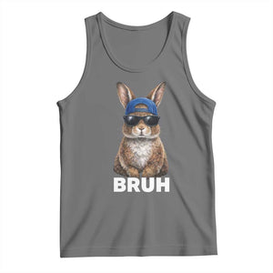 Funny Easter Bruh Bunny Sunglasses Meme Tank Top TS11 Black Heather Print Your Wear