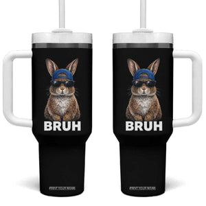 Funny Easter Bruh Bunny Sunglasses Meme Tumbler With Handle TS11 One Size: 40 oz Black Print Your Wear
