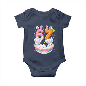 Funny Easter Day Bunny 67 Six Seven Meme Baby Onesie TS11 Navy Print Your Wear