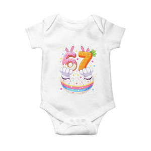Funny Easter Day Bunny 67 Six Seven Meme Baby Onesie TS11 White Print Your Wear