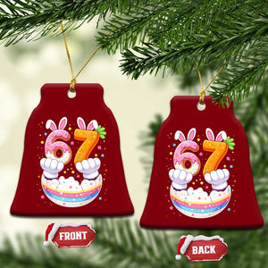 Funny Easter Day Bunny 67 Six Seven Meme Ceramic Ornament TS11 Print Your Wear