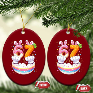 Funny Easter Day Bunny 67 Six Seven Meme Ceramic Ornament TS11 Print Your Wear