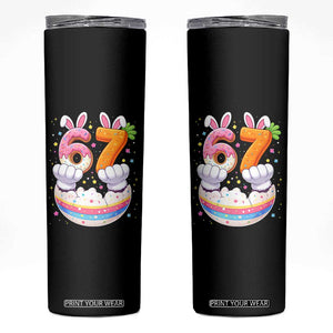 Funny Easter Day Bunny 67 Six Seven Meme Skinny Tumbler TS11 Black Print Your Wear
