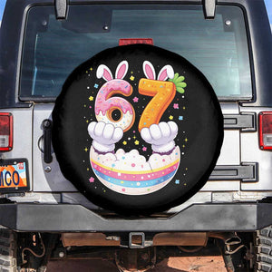 Funny Easter Day Bunny 67 Six Seven Meme Spare Tire Cover TS11 No hole Black Print Your Wear