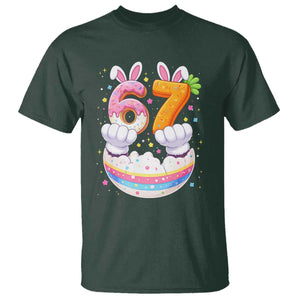 Funny Easter Day Bunny 67 Six Seven Meme T Shirt TS11 Dark Forest Green Print Your Wear