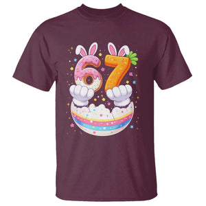 Funny Easter Day Bunny 67 Six Seven Meme T Shirt TS11 Maroon Print Your Wear