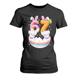 Funny Easter Day Bunny 67 Six Seven Meme T Shirt For Women TS11 Black Print Your Wear