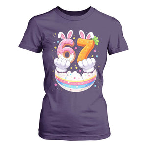 Funny Easter Day Bunny 67 Six Seven Meme T Shirt For Women TS11 Purple Print Your Wear