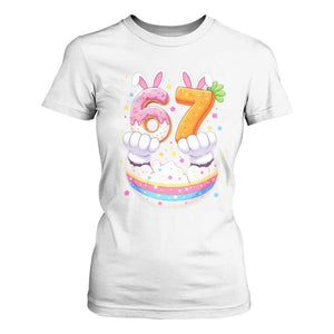 Funny Easter Day Bunny 67 Six Seven Meme T Shirt For Women TS11 White Print Your Wear