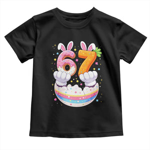 Funny Easter Day Bunny 67 Six Seven Meme Toddler T Shirt TS11 Black Print Your Wear