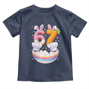 Funny Easter Day Bunny 67 Six Seven Meme Toddler T Shirt TS11 Navy Print Your Wear
