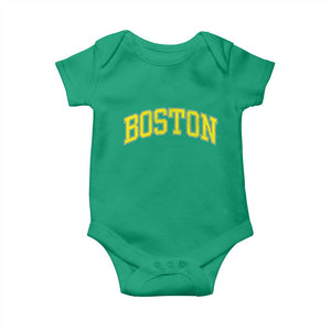 Retro Yellow Boston Massachusetts MA Vintage Throwback Running Baby Onesie TS11 Irish Green Print Your Wear