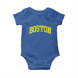 Retro Yellow Boston Massachusetts MA Vintage Throwback Running Baby Onesie TS11 Royal Blue Print Your Wear