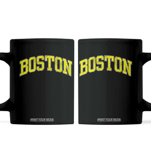Retro Yellow Boston Massachusetts MA Vintage Throwback Running Coffee Mug TS11 Black Print Your Wear