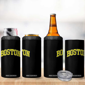 Retro Yellow Boston Massachusetts MA Vintage Throwback Running 4 in 1 Can Cooler Tumbler TS11 Print Your Wear