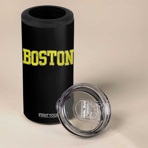 Retro Yellow Boston Massachusetts MA Vintage Throwback Running 4 in 1 Can Cooler Tumbler TS11 Print Your Wear