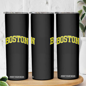Retro Yellow Boston Massachusetts MA Vintage Throwback Running Skinny Tumbler TS11 Print Your Wear