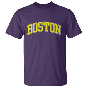 Retro Yellow Boston Massachusetts MA Vintage Throwback Running T Shirt TS11 Purple Print Your Wear