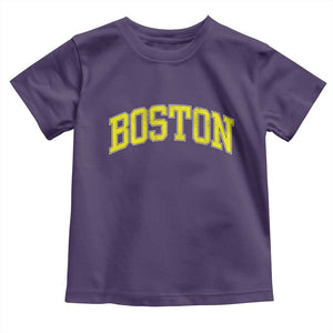 Retro Yellow Boston Massachusetts MA Vintage Throwback Running Toddler T Shirt TS11 Purple Print Your Wear