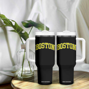 Retro Yellow Boston Massachusetts MA Vintage Throwback Running Tumbler With Handle TS11 Print Your Wear