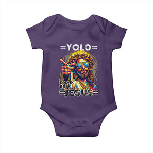 Funny Yolo Lol Jk BRB Christian Easter Baby Onesie Resurrection Jesus TS11 Purple Print Your Wear
