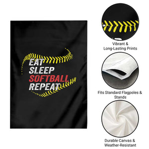 Eat Sleep Softball Repeat Garden Flag Funny Softball Player TS11 Print Your Wear