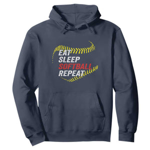 Eat Sleep Softball Repeat Hoodie Funny Softball Player TS11 Navy Print Your Wear