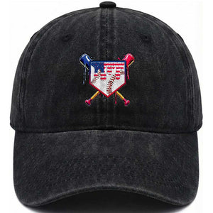 Funny Ice Cream Baseball Drip American Flag Washed Cotton Baseball Cap 4th Of July TS11 Washed Cap Universal Fit Black Print Your Wear