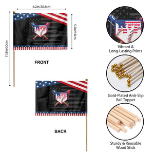 Funny Ice Cream Baseball Drip American Flag Patriotic Handheld Flag 4th Of July TS11 Print Your Wear