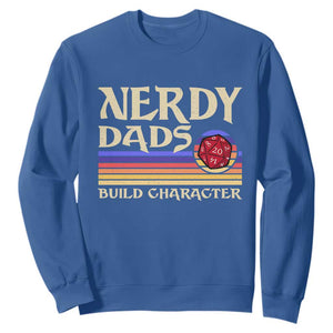 Nerdy Dad Sweatshirt Funny Fathers Day RPG Gaming D20 Tabletop TS11 Royal Blue Print Your Wear