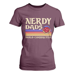 Nerdy Dad T Shirt For Women Funny Fathers Day RPG Gaming D20 Tabletop TS11 Maroon Print Your Wear