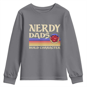 Nerdy Dad Youth Sweatshirt Funny Fathers Day RPG Gaming D20 Tabletop TS11 Charcoal Print Your Wear