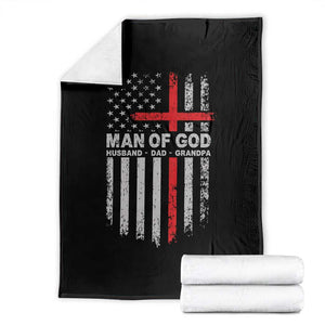 Man of God Husband Dad Protector Throw Blanket Christian Dad Fathers Day TS11 Black Print Your Wear