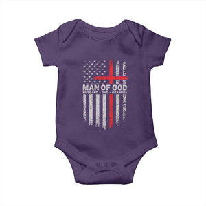 Man of God Husband Dad Protector Baby Onesie Christian Dad Fathers Day TS11 Purple Print Your Wear