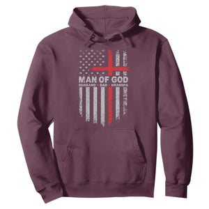 Man of God Husband Dad Protector Hoodie Christian Dad Fathers Day TS11 Maroon Print Your Wear