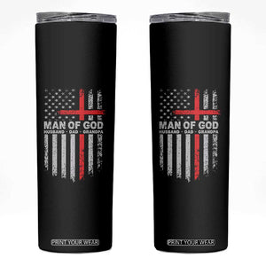 Man of God Husband Dad Protector Skinny Tumbler Christian Dad Fathers Day TS11 Black Print Your Wear