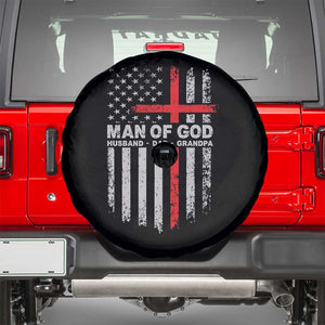 Man of God Husband Dad Protector Spare Tire Cover Christian Dad Fathers Day TS11 Black Print Your Wear
