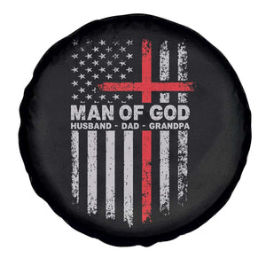 Man of God Husband Dad Protector Spare Tire Cover Christian Dad Fathers Day TS11 Print Your Wear