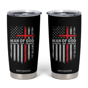 Man of God Husband Dad Protector Tumbler Cup Christian Dad Fathers Day TS11 Black Print Your Wear