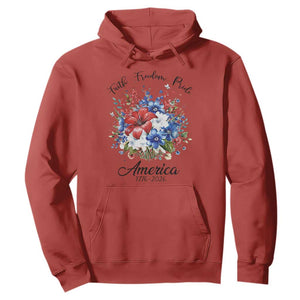 Floral 250th Anniversary Hoodie Faith Freedom Pride 4th of July 1776 2026