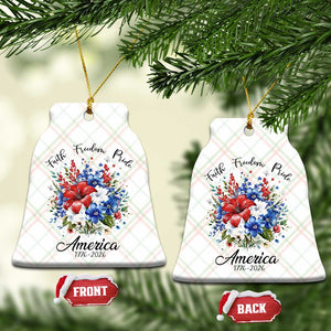 Floral 250th Anniversary Ceramic Ornament Faith Freedom Pride 4th of July 1776 2026 TS11 Print Your Wear