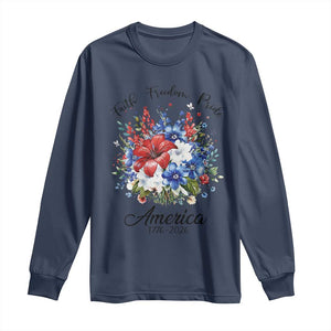 Floral 250th Anniversary Long Sleeve Shirt Faith Freedom Pride 4th of July 1776 2026