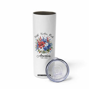 Floral 250th Anniversary Skinny Tumbler Faith Freedom Pride 4th of July 1776 2026 TS11 Print Your Wear