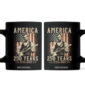 Abraham Lincoln Playing Guitar 4th July US 250th Anniversary Coffee Mug TS11 Black Print Your Wear