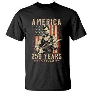 Abraham Lincoln Playing Guitar 4th July US 250th Anniversary T Shirt TS11 Black Print Your Wear